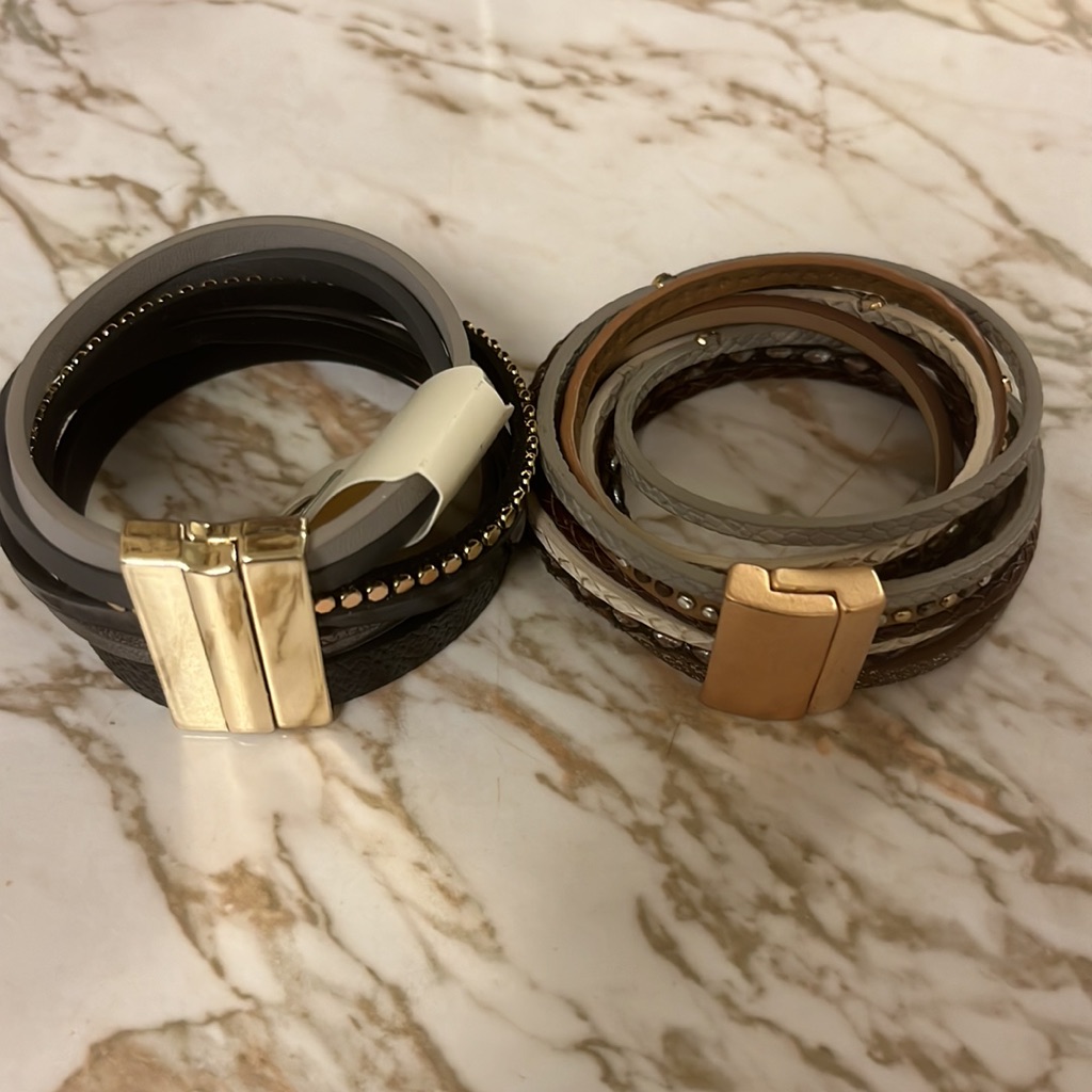 2 Layered Multi Wrap Bracelets